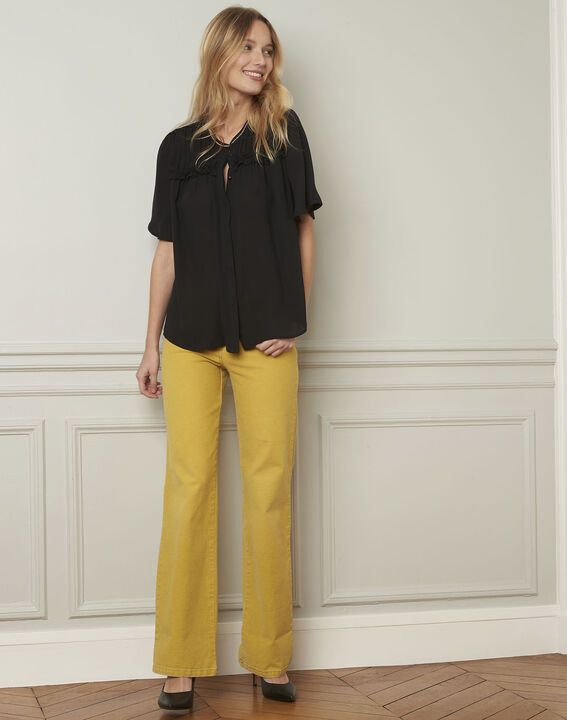 Vitali black blouse with pattern details | 1-2-3 Vitali black blouse with pattern details PhotoZ | 1-2-3