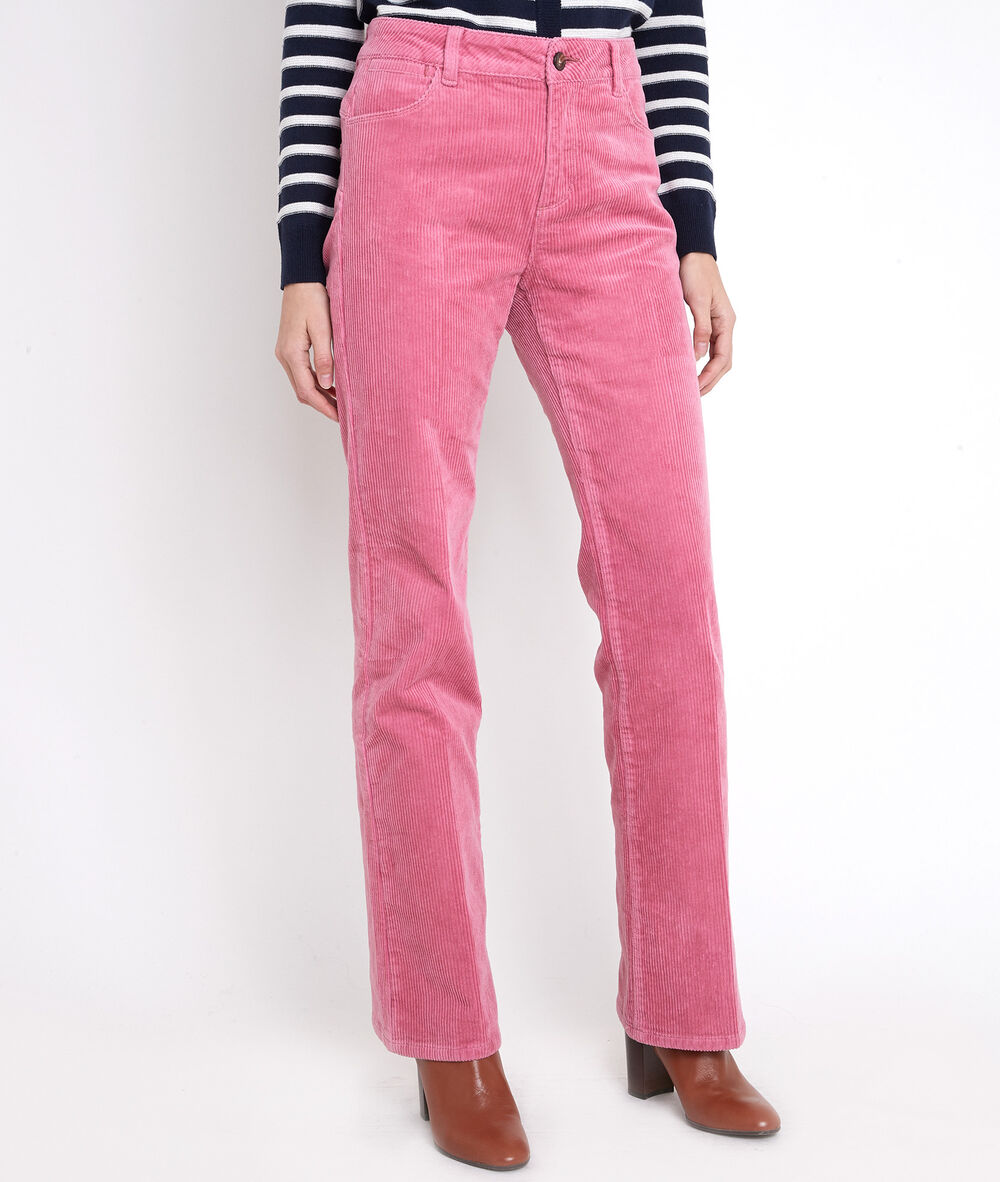 Fidji pink velvet wide-leg trousers rose.