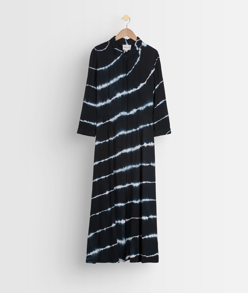 Laurice printed long shirt dress noir.