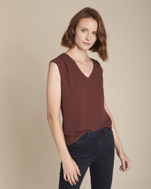 Neptune ebony V-neck blouse (1) - Maison 123