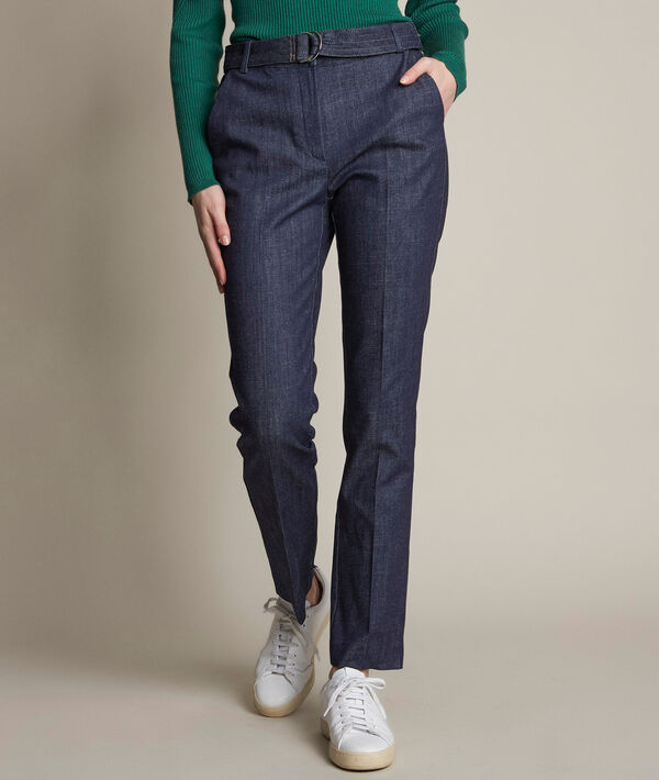 Amandine belted denim trousers | 1-2-3 Amandine belted denim trousers PhotoZ | 1-2-3