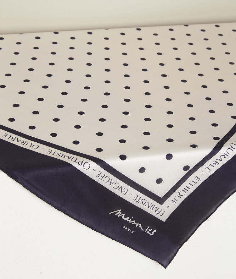 Ornella printed silk square  nude.