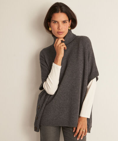 Benji grey responsible wool and cashmere polo-neck jumper PhotoZ | 1-2-3