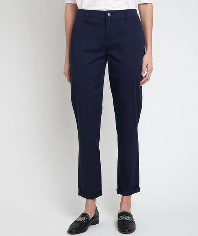 Francis navy organic cotton straight-leg trousers  PhotoZ | 1-2-3