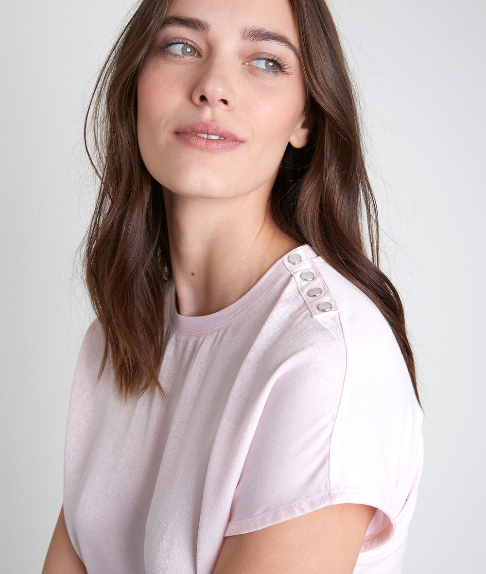 Willa pink two-fabric t-shirt rose.