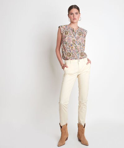 Francis straw-coloured straight cotton trousers PhotoZ | 1-2-3
