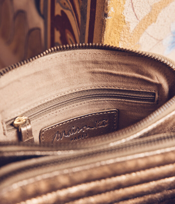 Flavie mini gold quilted leather bag PhotoZ | 1-2-3