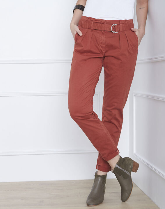 Clovis mahogany chinos with belt | 1-2-3 Clovis mahogany chinos with belt PhotoZ | 1-2-3