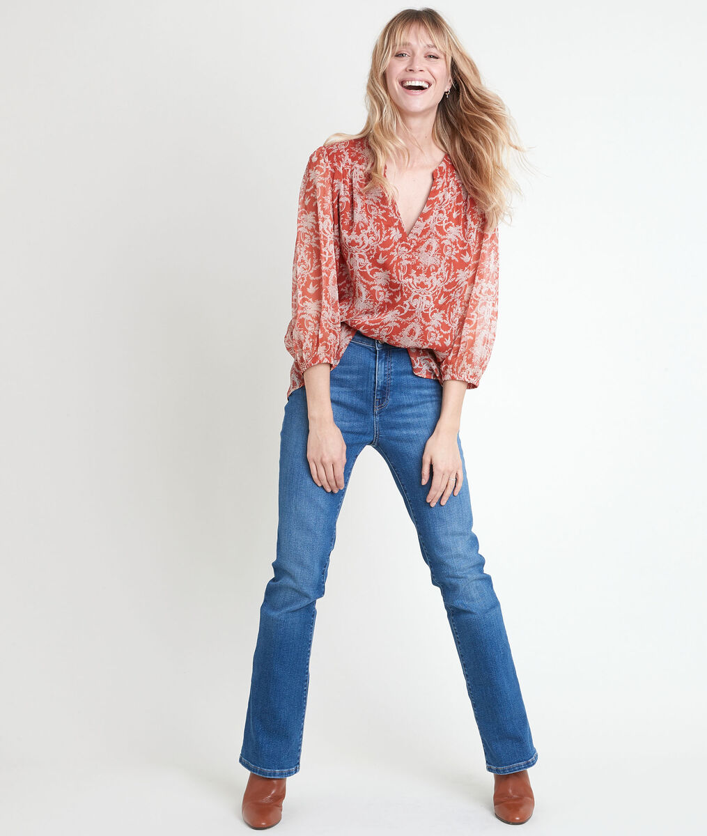 Elsa orange printed blouse | 1-2-3 Elsa orange printed blouse PhotoZ | 1-2-3