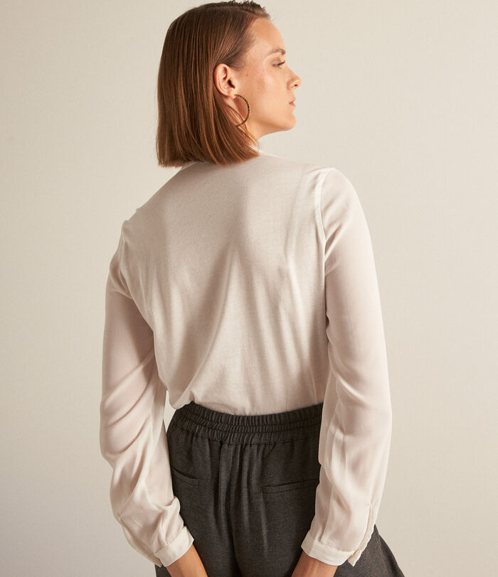 Davina ecru two-fabric blouse PhotoZ | 1-2-3