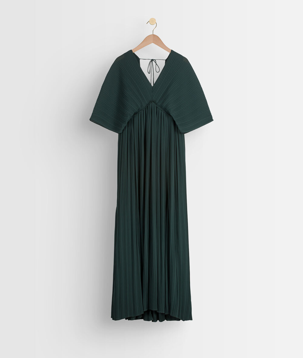 Marion pleated maxi dress with cypress design cypres.