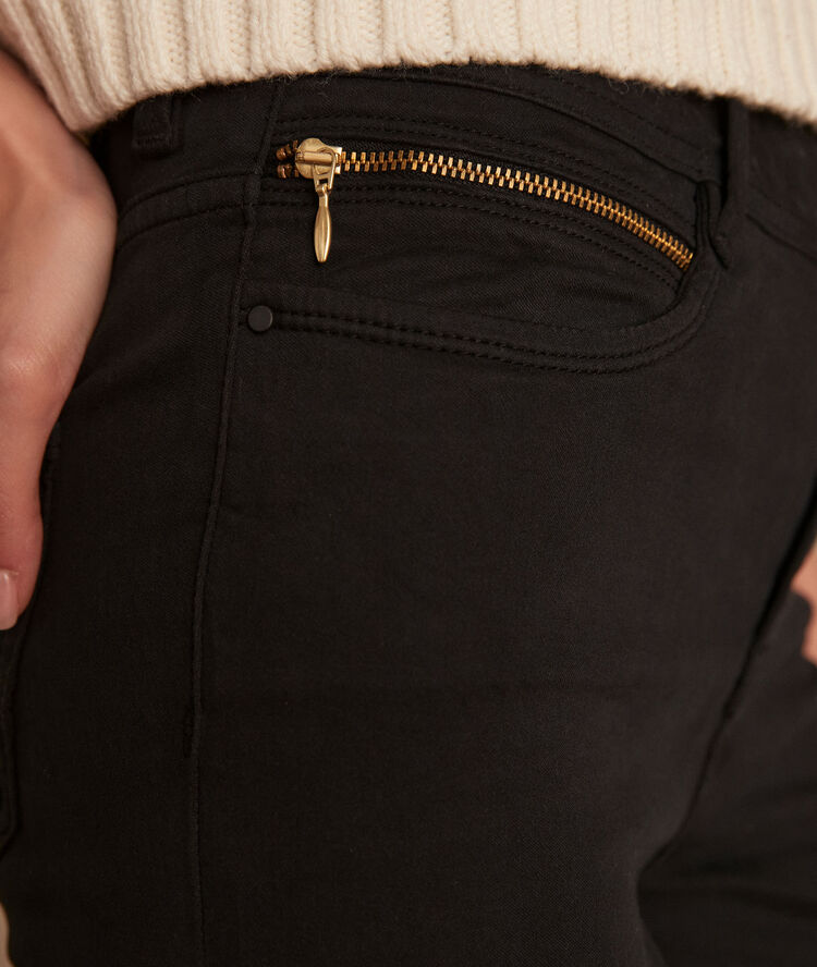 The iconic sultan trousers: black slim-fit cotton satin jeans black.