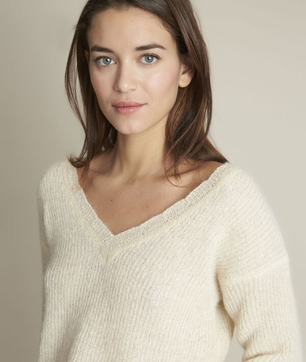 Flambeur ecru lurex pullover | 1-2-3 Flambeur ecru lurex pullover PhotoZ | 1-2-3