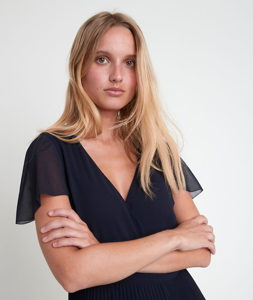 Marinette pleated wrap dress marine.