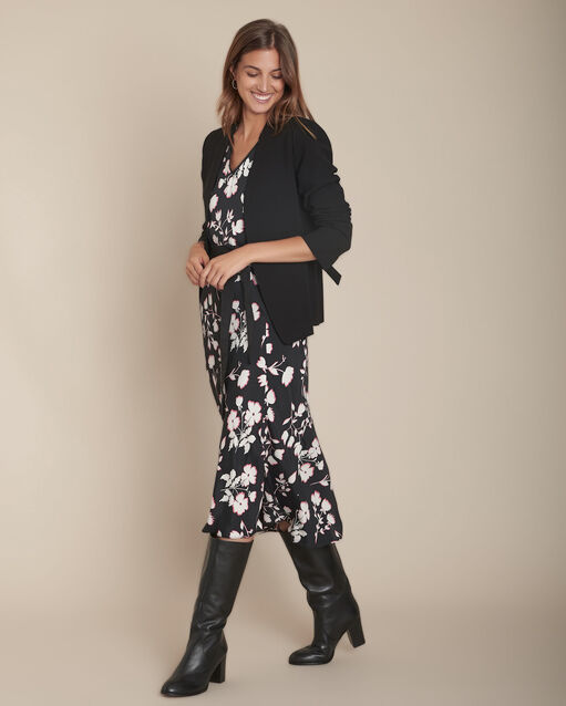 Romance black floral print dress (2) - Maison 123