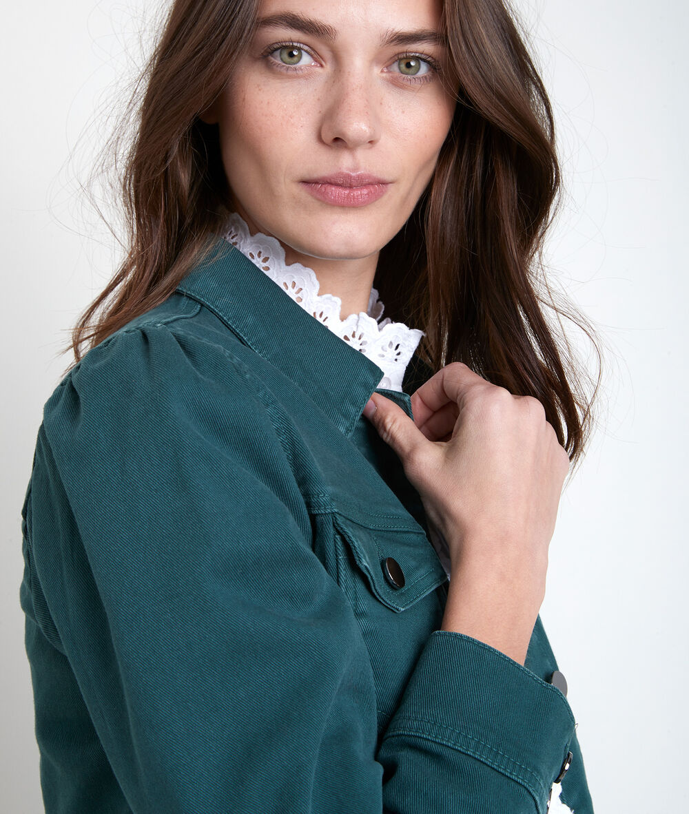 Prisca green cotton jacket eucalyptus.