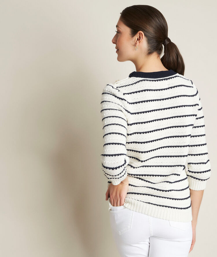 Daphnee striped pullover ecru.
