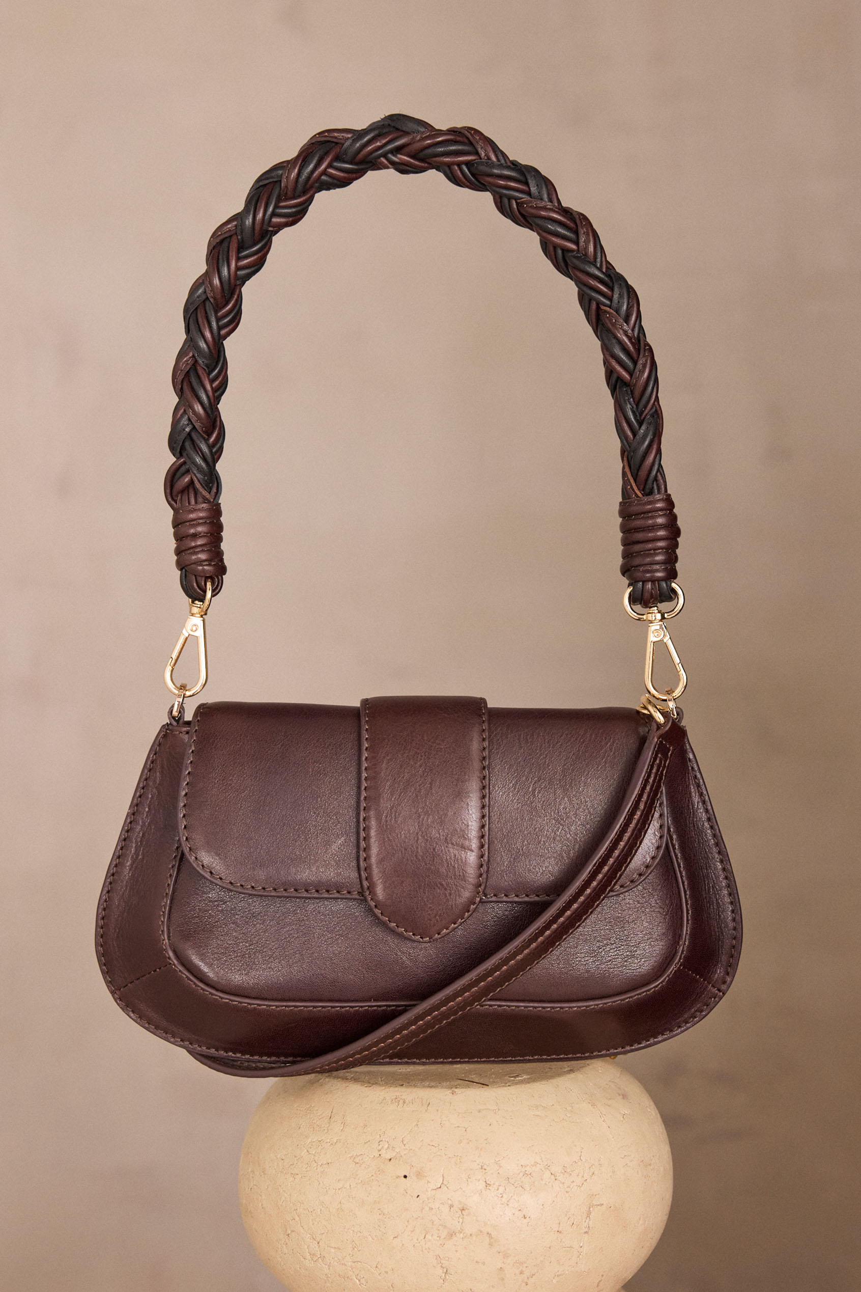 MARCEL MINI bag made of 100% leather woman | CHOCOLATE | Maison 123