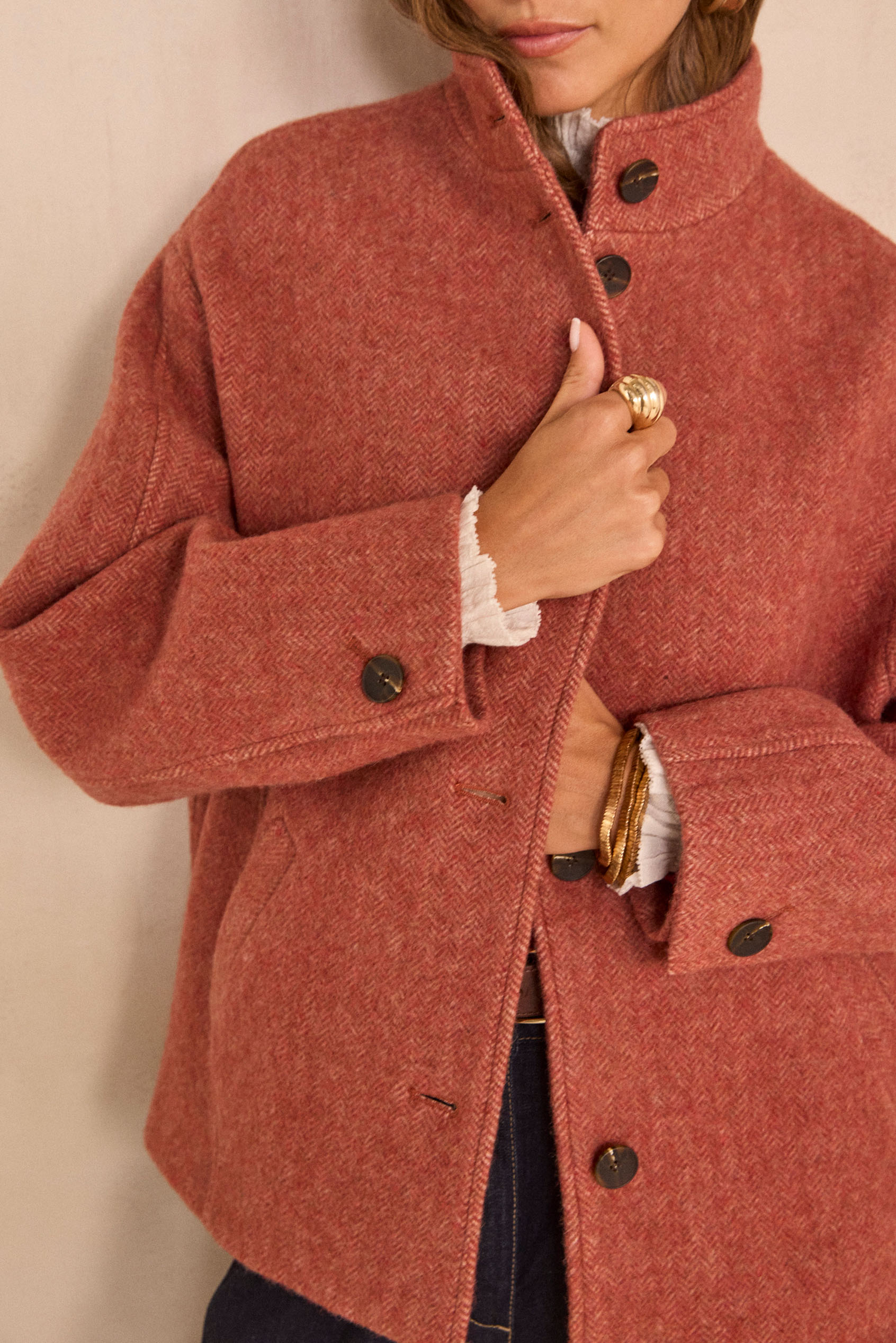 Long sleeve wool blend coat DUSTIN woman | PAPRIKA | Maison 123