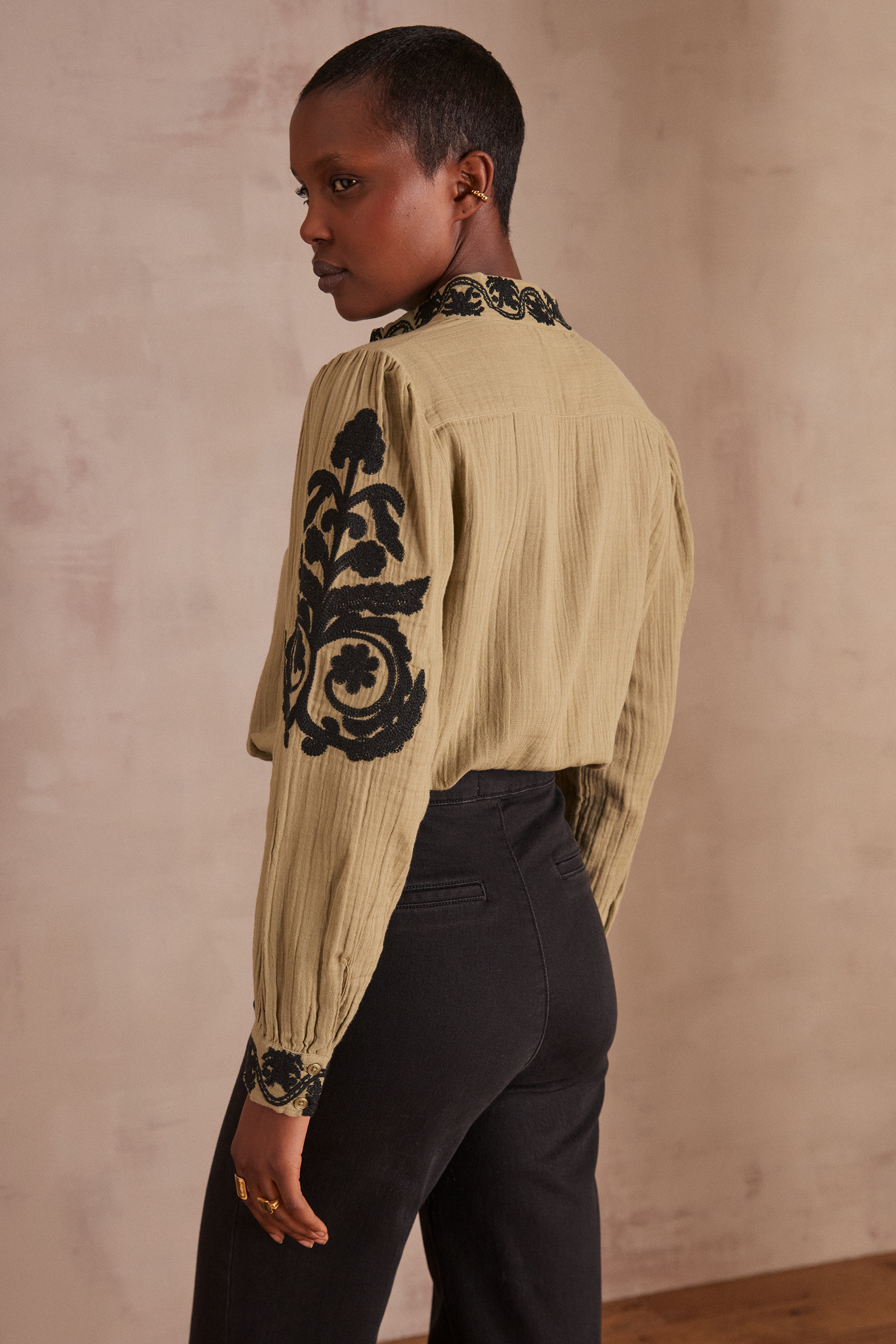 soor ploom Imelda Blouse leaf print 5y トップス - トップス