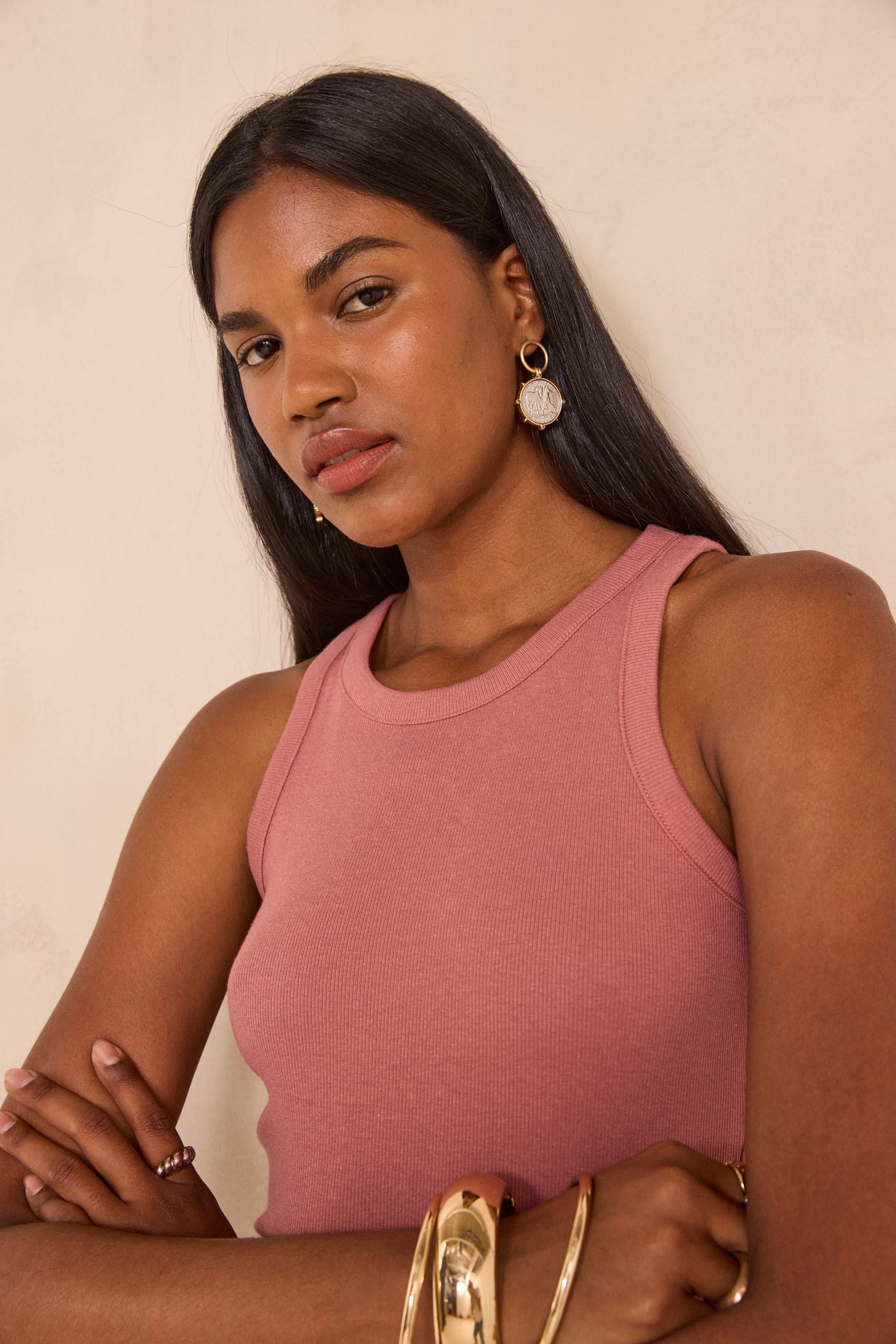 LEOPOLD mixed cotton tank top woman | DARK PINK | Maison 123