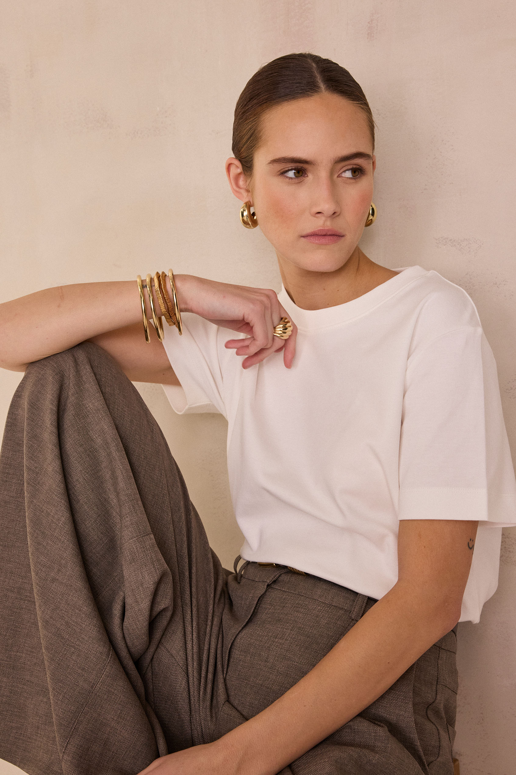 Short-sleeved T-shirt in 100% cotton LENI woman | WHITE | Maison 123