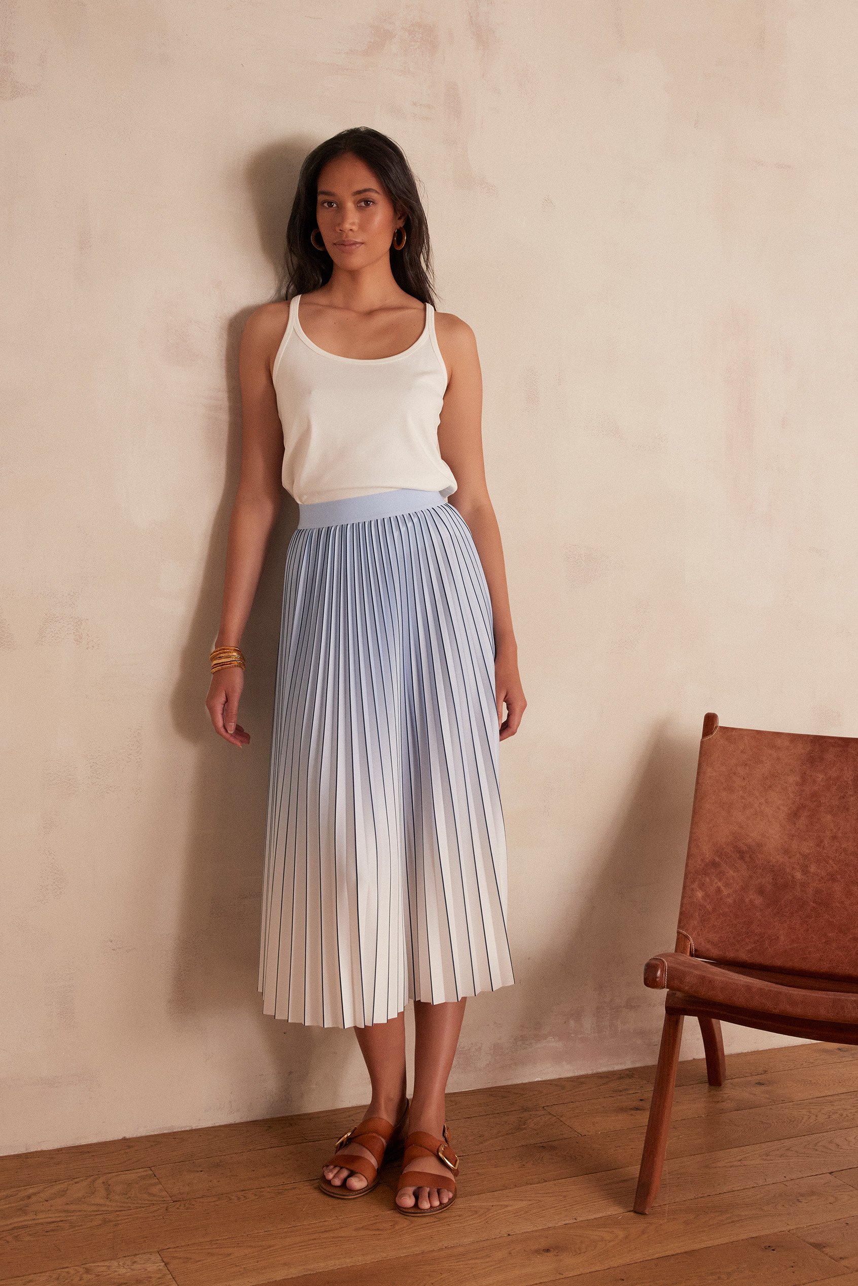 DARCY pleated skirt woman | SKY BLUE | Maison 123