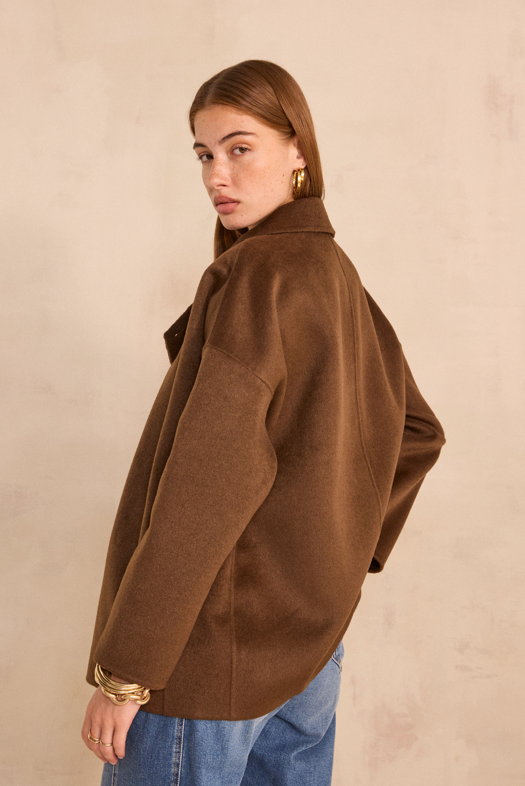 CYRILE mixed wool jacket woman | BROWN | Maison 123