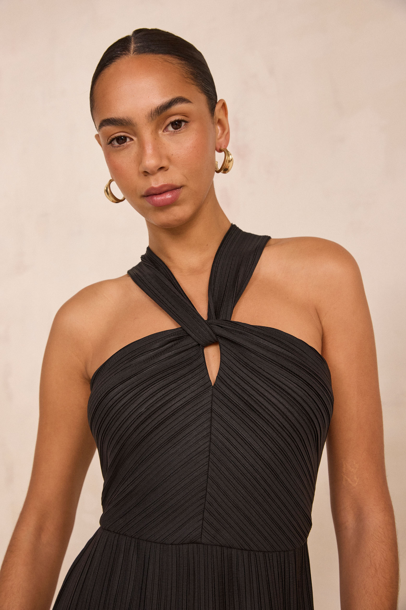 BAILEY pleated straight dress woman | BLACK | Maison 123