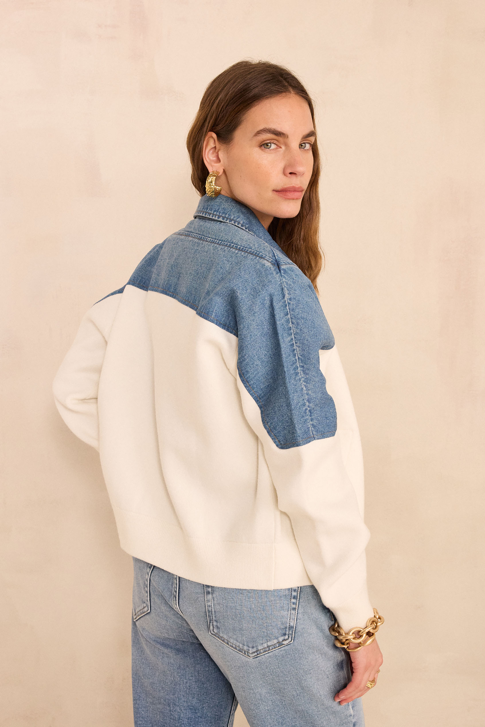 PENNY Long Sleeve Knit Jacket woman | ECRU | Maison 123