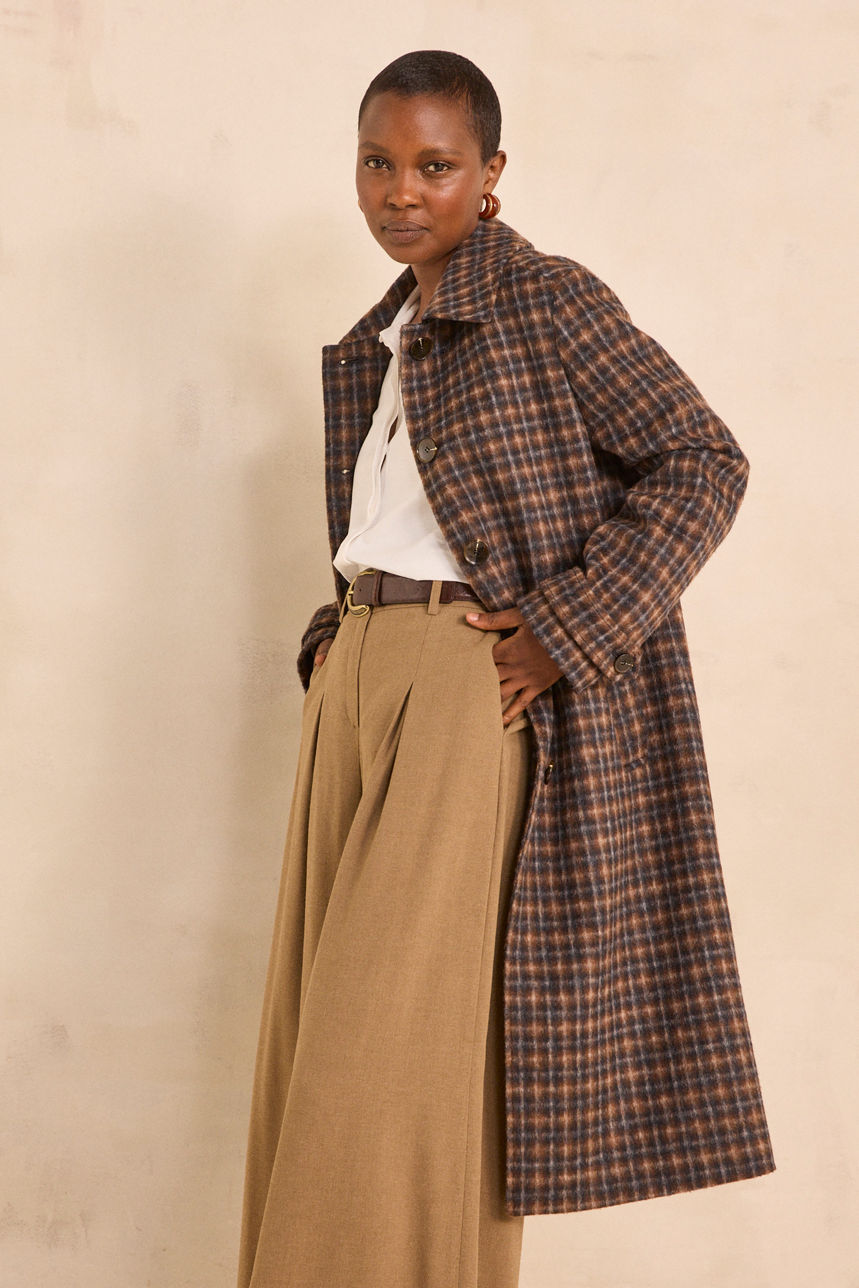 MaiA ツイードチェックウールコートtweed check wool coat 656334688_a.jpg