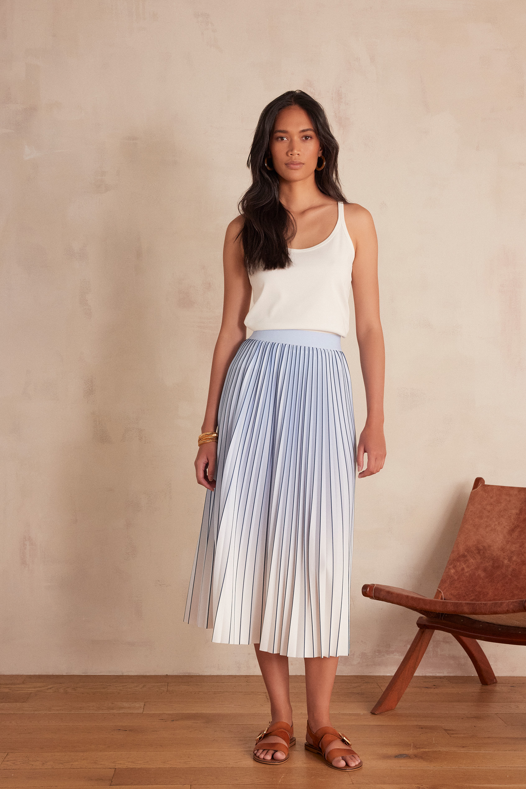 DARCY pleated skirt woman | SKY BLUE | Maison 123