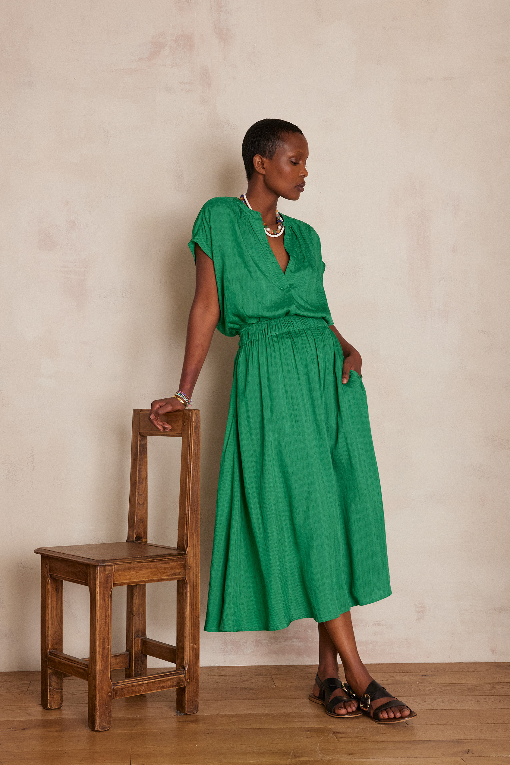 パンツ MISEKI SEOUL 25SS Draped midi skirt pants SET 2colors MISEKI SEOUL 25SS Draped midi skirt pants SET 2colors