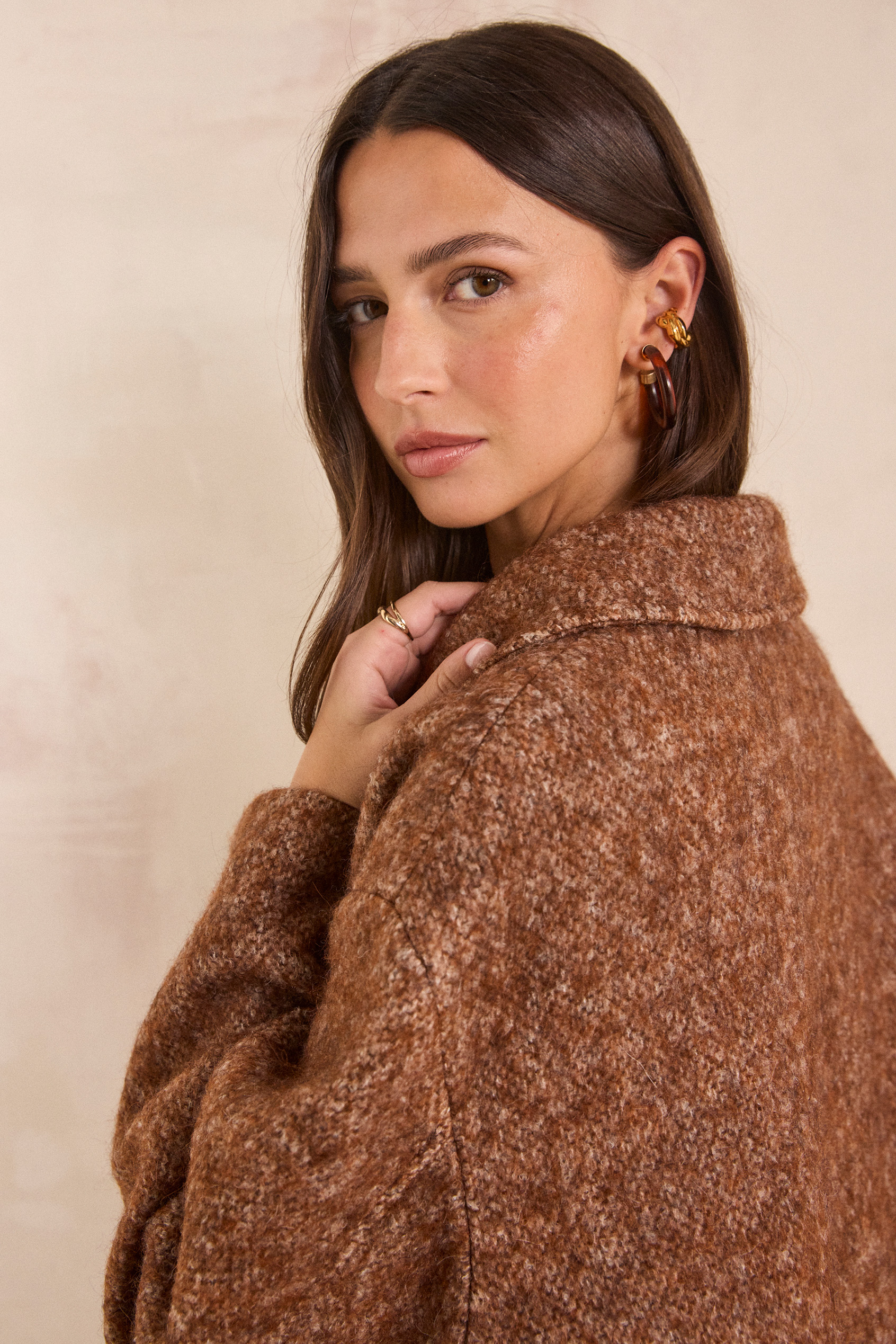 DANNY blended wool coat woman | CINNAMON | Maison 123