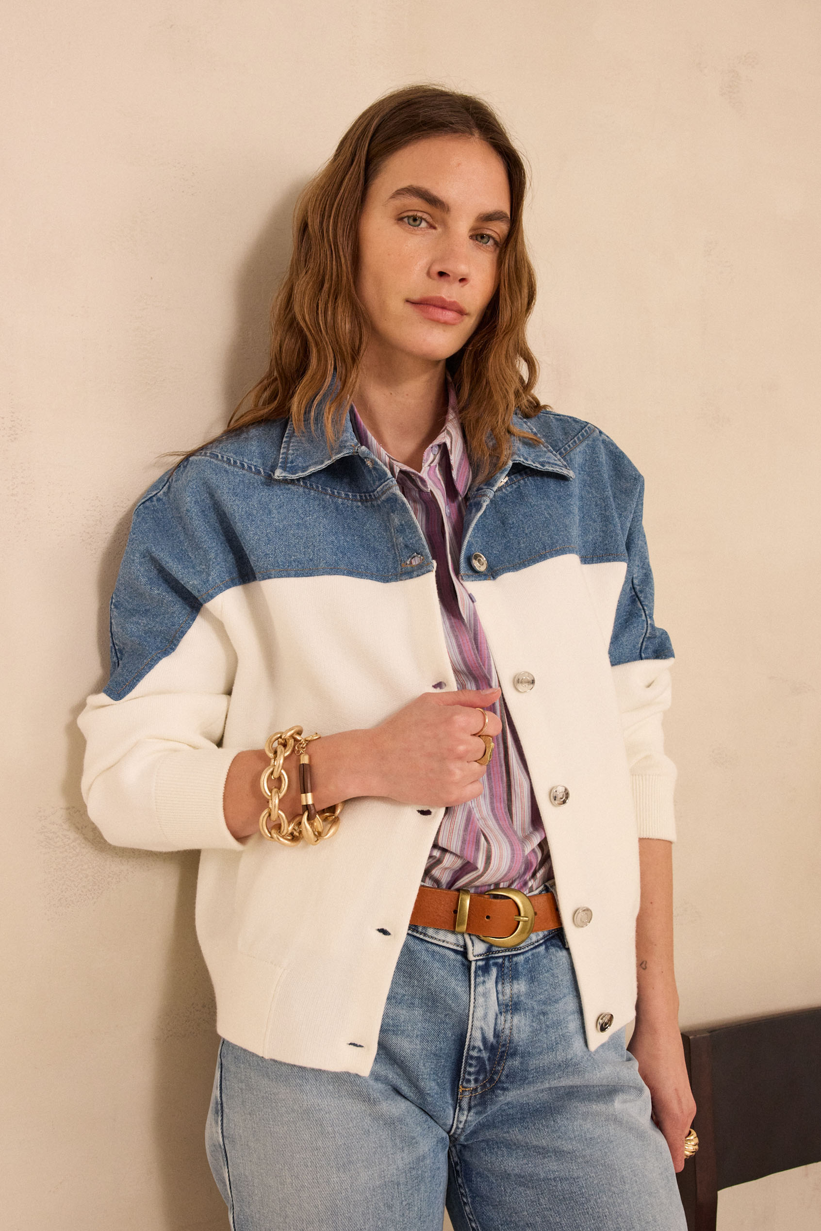 PENNY Long Sleeve Knit Jacket woman | ECRU | Maison 123