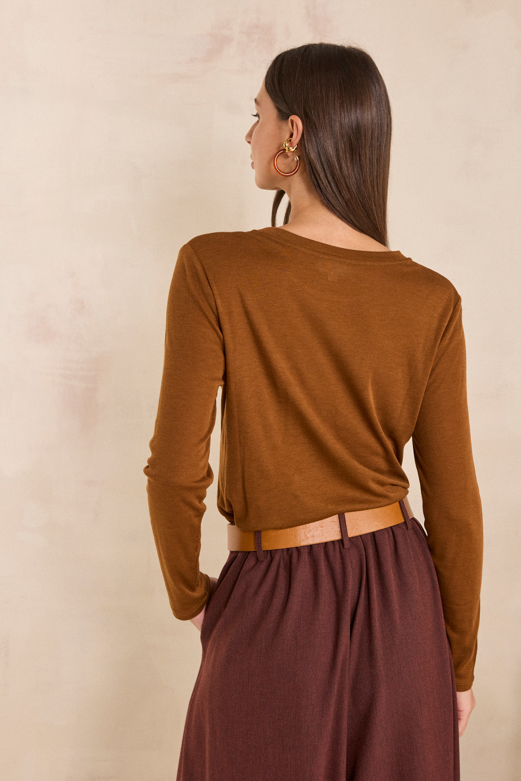 TOPAZE long sleeve t-shirt woman | CINNAMON | Maison 123