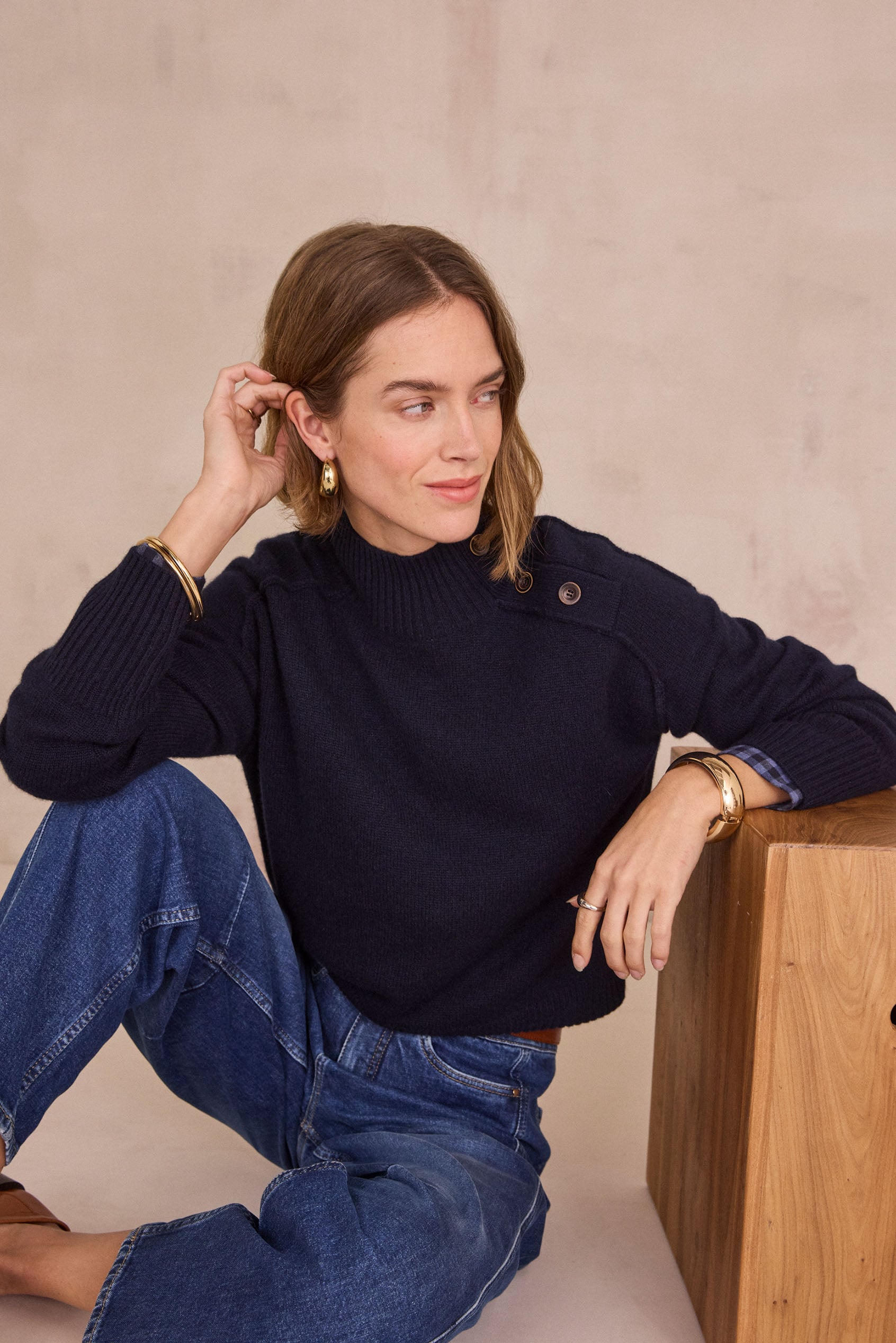 BRADLEY 4-ply 100% cashmere high-neck sweater woman | PRIMROSE