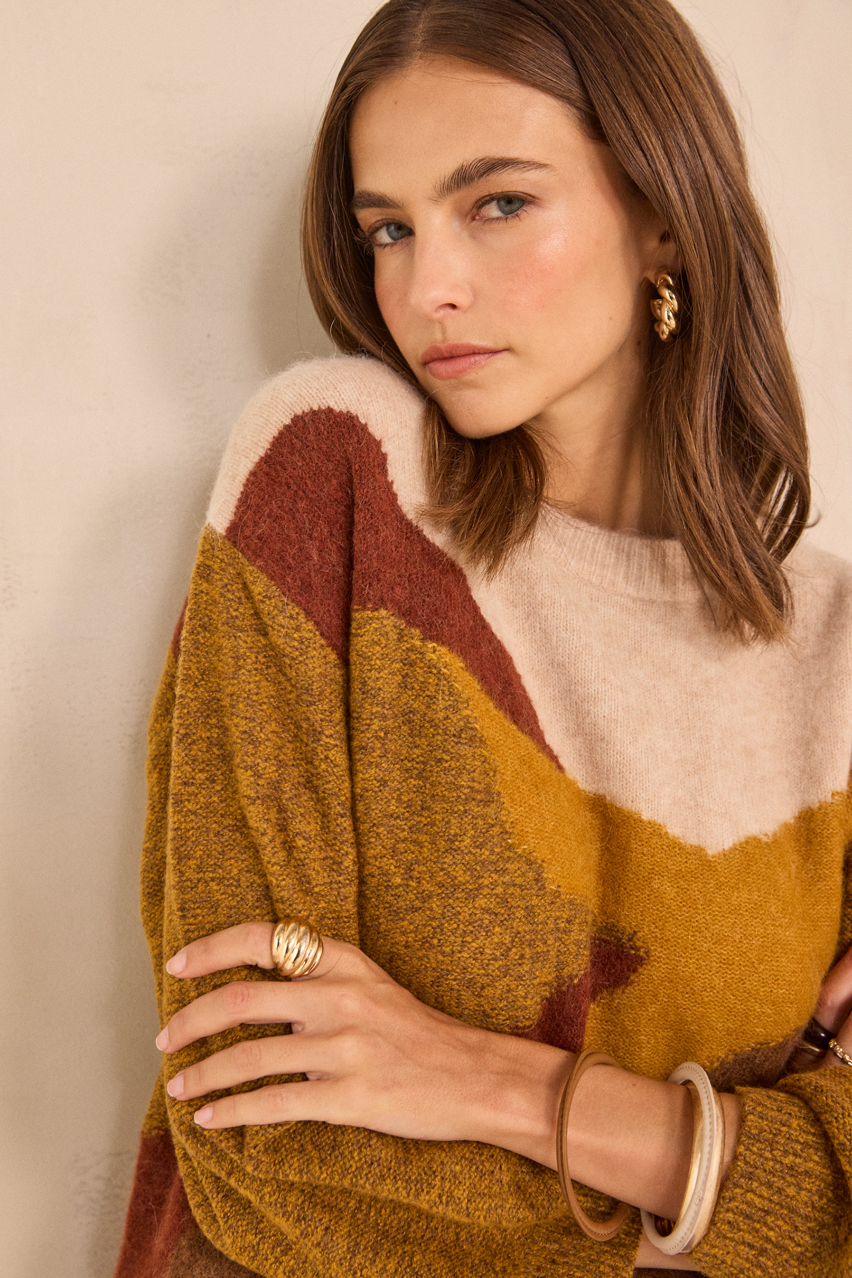 ARIZONA mixed wool sweater woman | SAFRAN | Maison 123