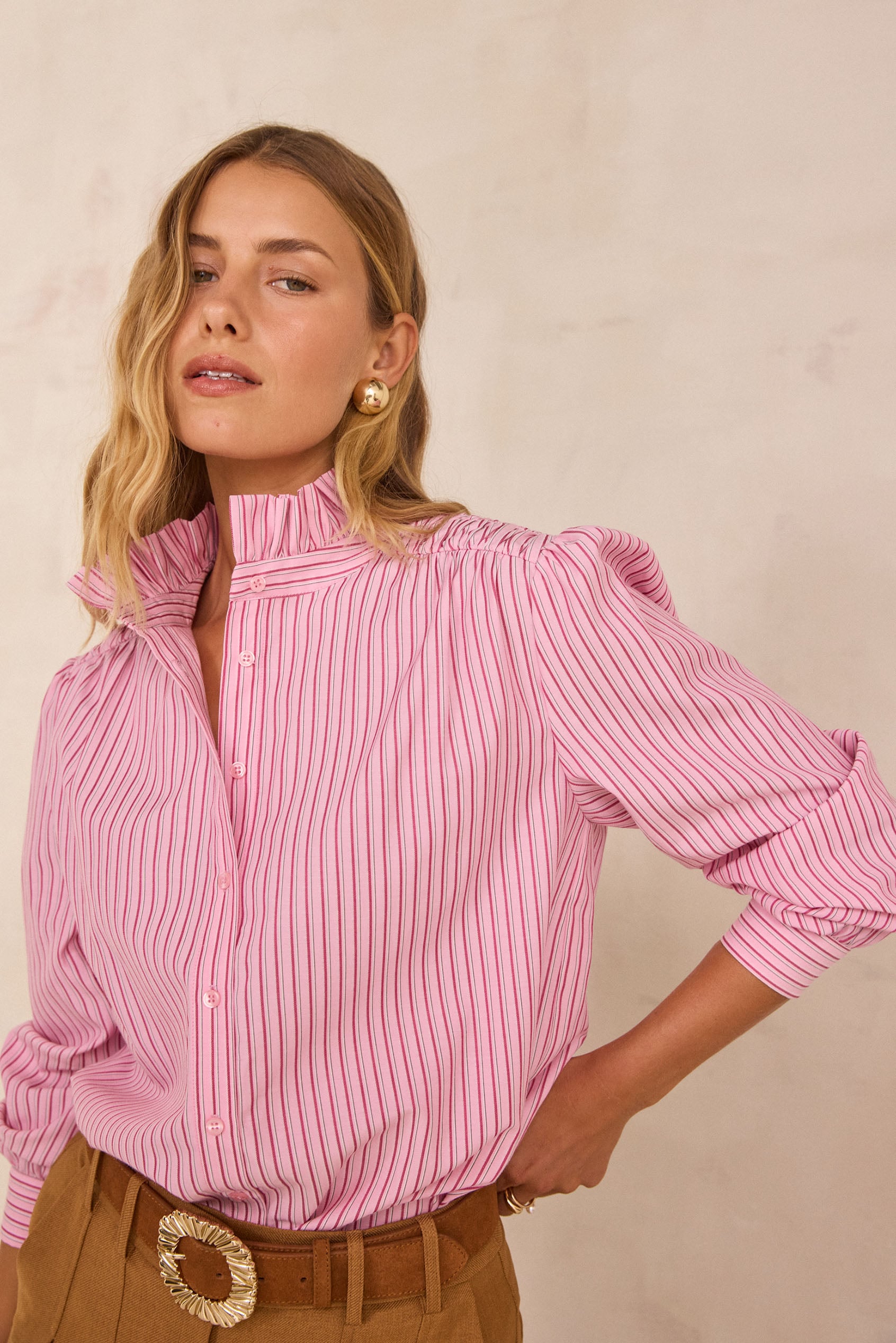 トップス whip cream frill blouse Pink S トップス whip cream frill
