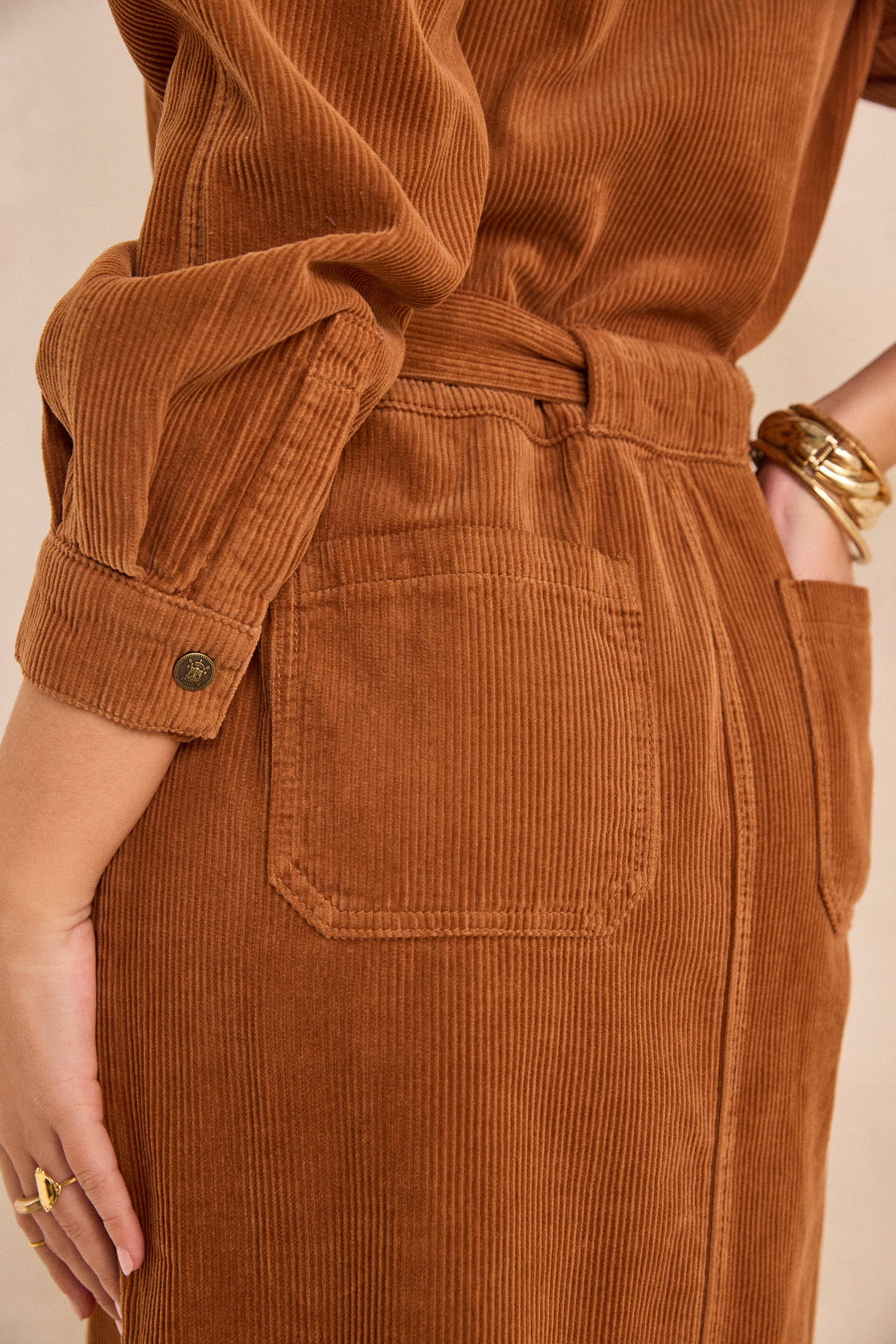 BETANIE corduroy dress woman | CINNAMON | Maison 123