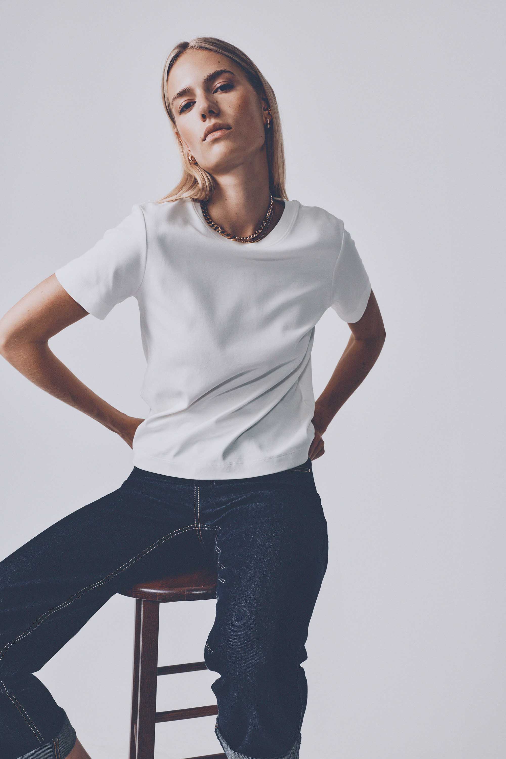Short-sleeved T-shirt in 100% cotton LENI woman | WHITE | Maison 123