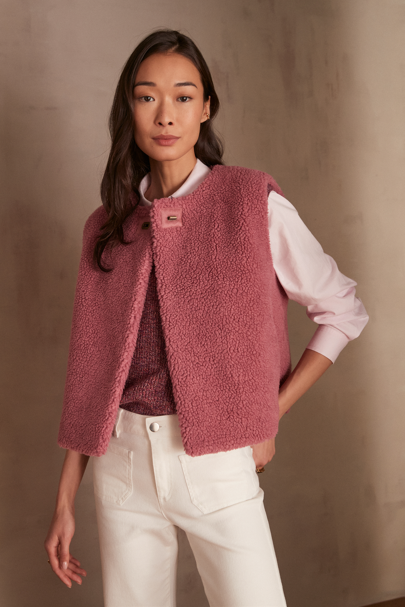 ジャケット・アウター milyLOU ANDREA FAKE MINK VEST Women Mink Jacket – Levinskyfurs
