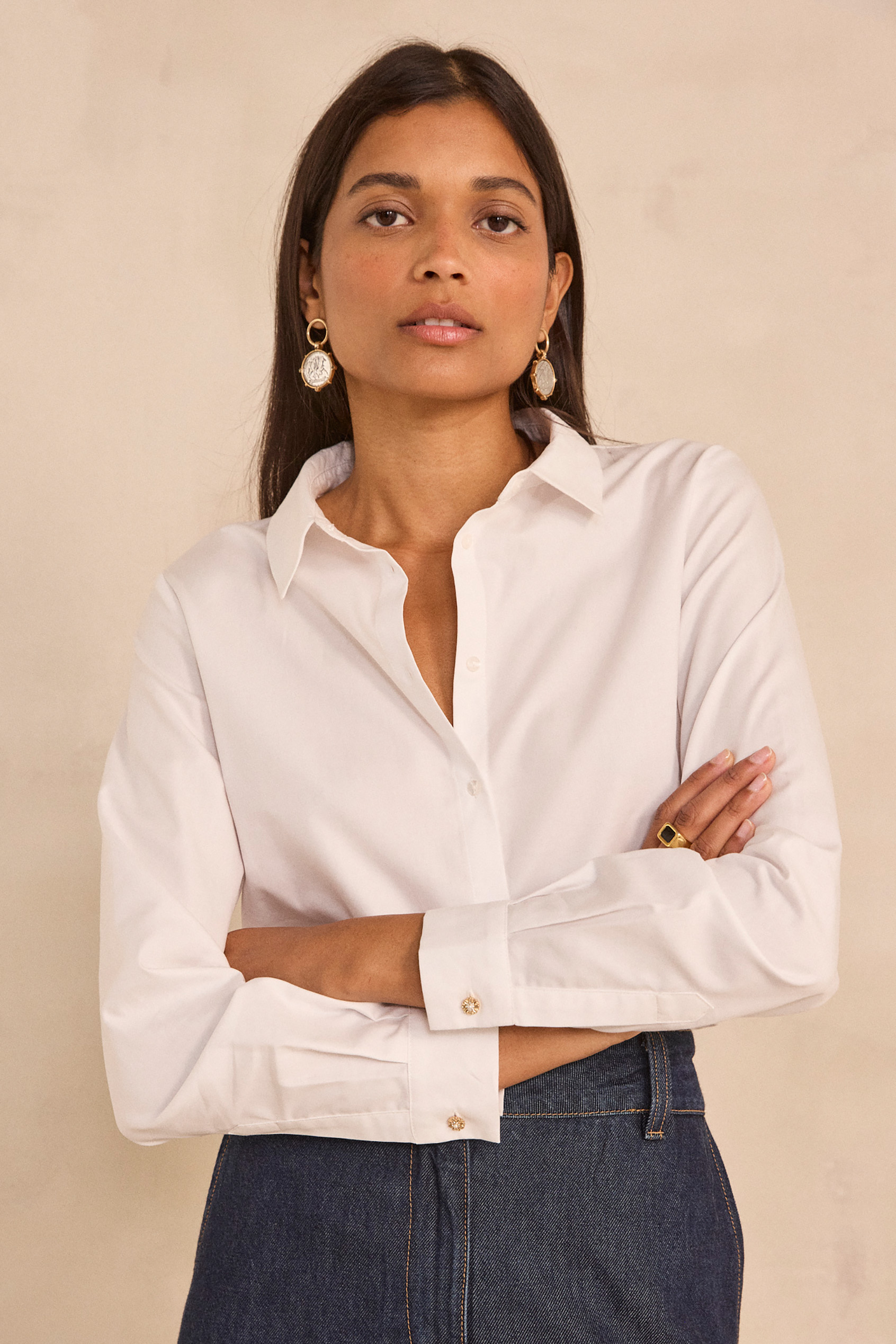 carlaトップス CARLA long-sleeve cotton shirt woman | WHITE | Maison 123