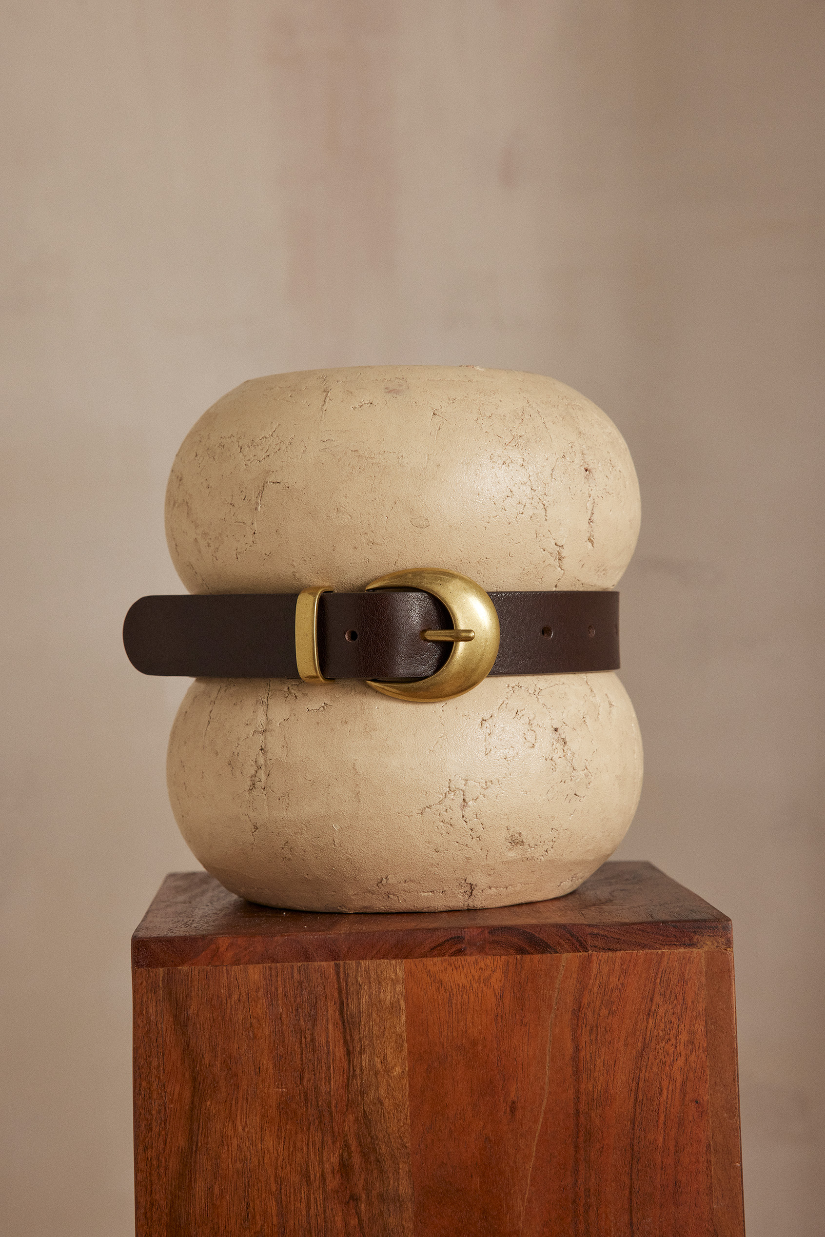 NOE leather belt woman | CHOCOLATE | Maison 123