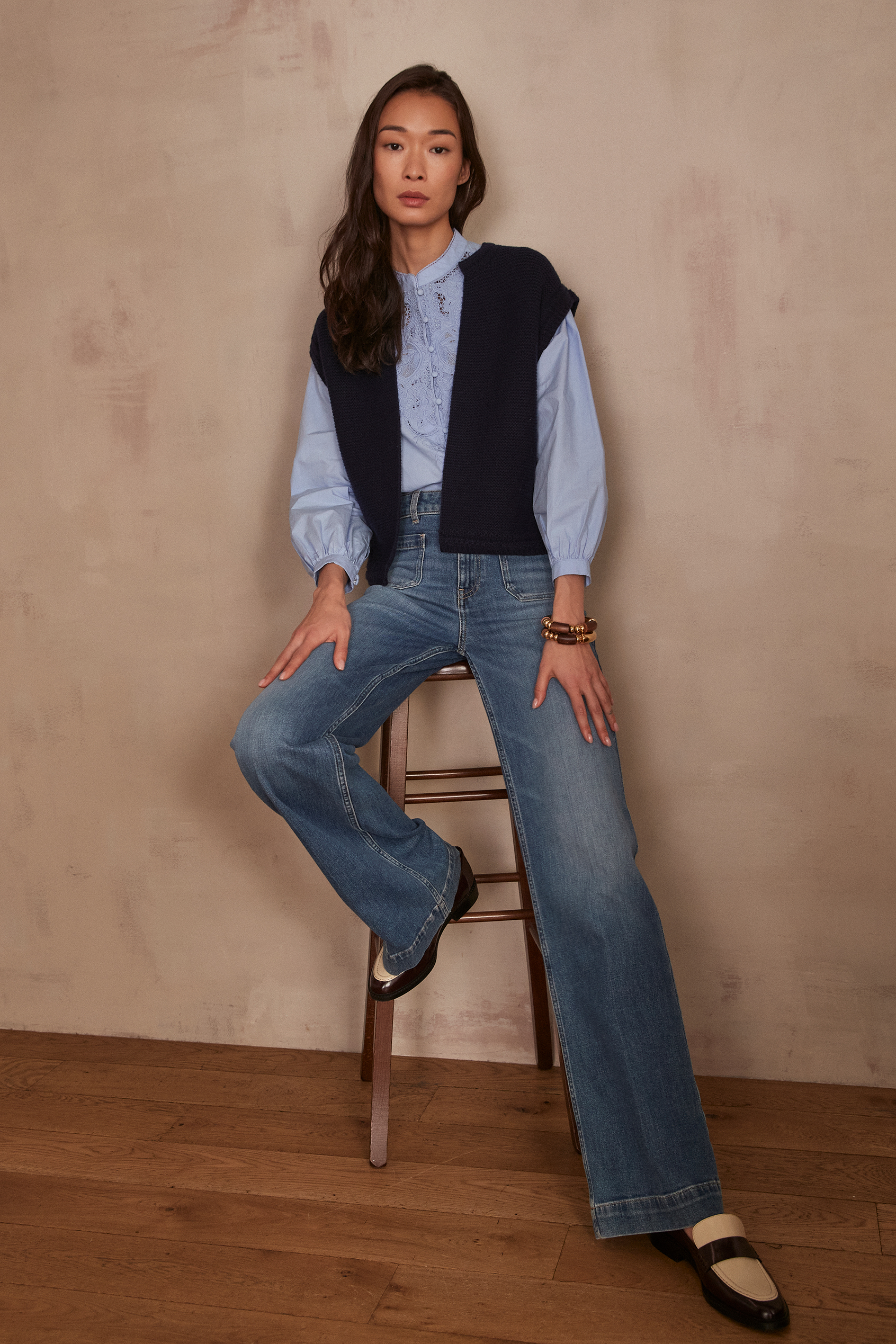 【NONCODE】Solen cardigan + sleeveless + short pants set Star Neck Cardigan Sleeveless – ORTTU