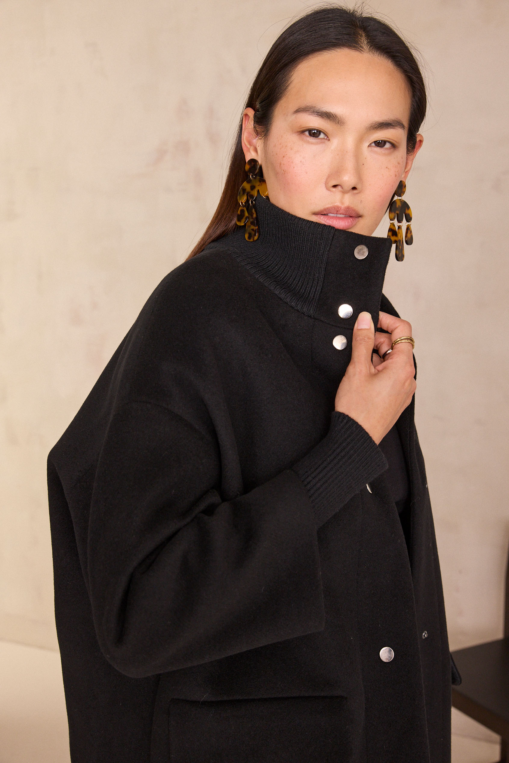 MAGDA mid-length coat woman | BLACK | Maison 123